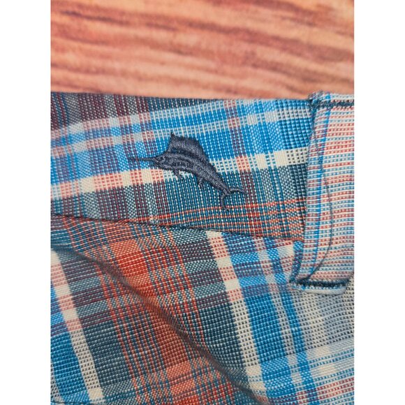 Tommy Bahama Mens Plaid Linen Blend Shorts 32 - Picture 6 of 8